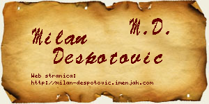 Milan Despotović vizit kartica